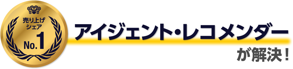 売り上げシェアNo.1 アイジェント・レコメンダーが解決！