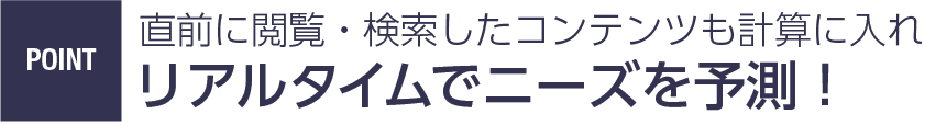 Point 直前に閲覧・検索したコンテンツも計算に入れリアルタイムでニーズを予測！