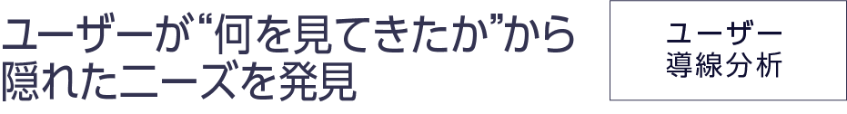ユーザーが“何を見てきたか”から隠れた二ーズを発見［ユーザー導線分析］